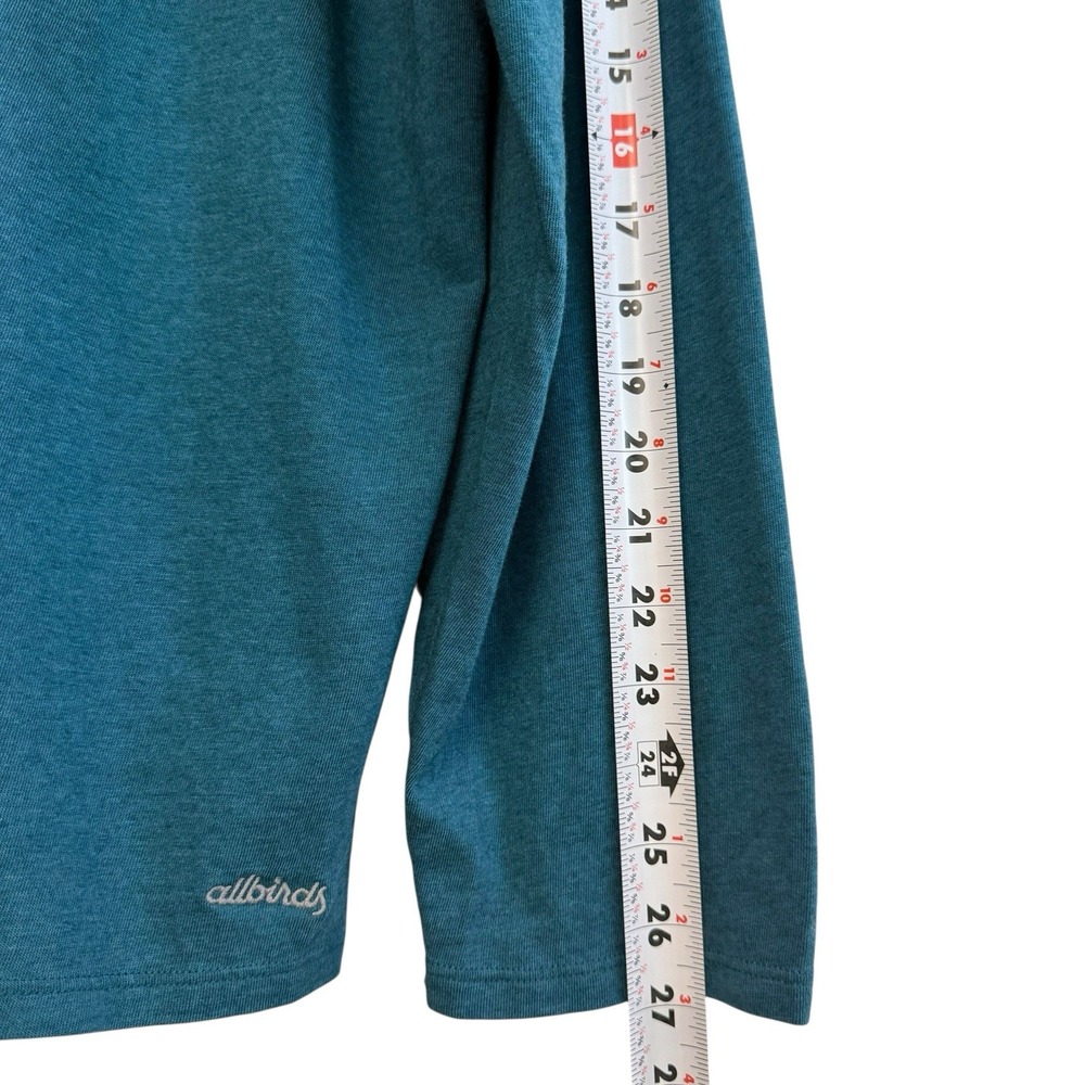 Allbirds Teal Blue Organic Cotton Soft Merino Wool Pullover Long Sleeve XXL #405 - Picture 6 of 10